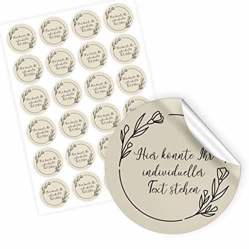 24 Stück Personalisierte Aufkleber - Personalisierte Aufkleber mit Wunschtext - 4,5 cm Runde Papieraufkleber Etiketten für Hochzeit, Taufe, Produkte, Geburtstag (Style 10) von FOTOFOL