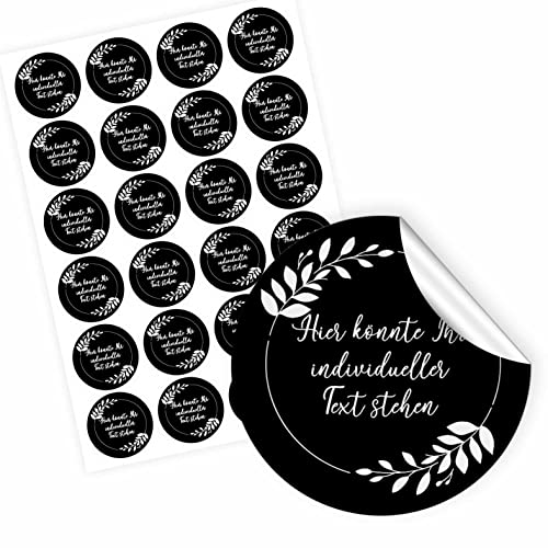 24 Stück Personalisierte Aufkleber - Personalisierte Aufkleber mit Wunschtext - 4,5 cm Runde Papieraufkleber Etiketten für Hochzeit, Taufe, Produkte, Geburtstag (Style 11) von FOTOFOL