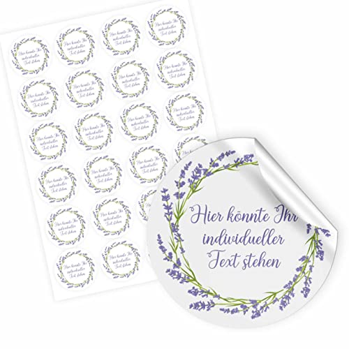 24 Stück Personalisierte Aufkleber - Personalisierte Aufkleber mit Wunschtext - 4,5 cm Runde Papieraufkleber Etiketten für Hochzeit, Taufe, Produkte, Geburtstag (Style 4) von FOTOFOL