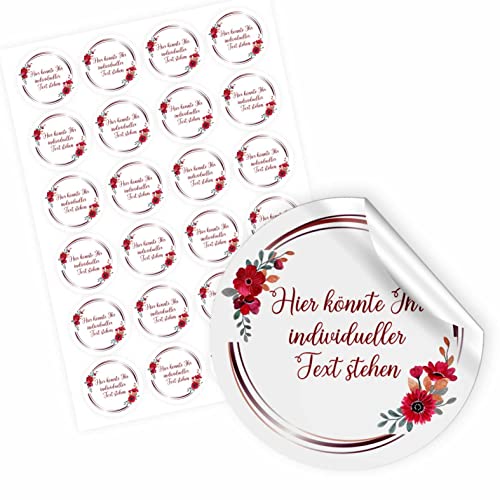 24 Stück Personalisierte Aufkleber - Personalisierte Aufkleber mit Wunschtext - 4,5 cm Runde Papieraufkleber Etiketten für Hochzeit, Taufe, Produkte, Geburtstag (Style 5) von FOTOFOL