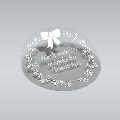 24 Stück Personalisierte transparente Aufkleber mit Wunschtext - 4,5 cm Runde Etiketten für Geschenke Weihnachtssticker Weihnachtsfeiertage (Weihnachtskranz) von FOTOFOL