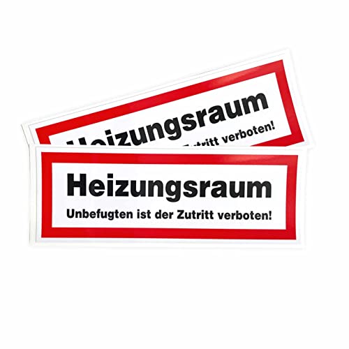 Aufkleber Heizungsraum 21x7,5 cm - für Außen- und Innenbereich - Heizungsraum Sticker von FOTOFOL