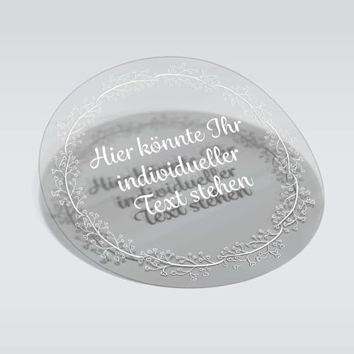 FOTOFOL transparente Aufkleber - Personalisierte Aufkleber mit Wunschtext - 4,5 cm Runde Aufkleber Etiketten für Geschenk, Hochzeit, Taufe, Produkt, Geburtstag (Style 1) von FOTOFOL