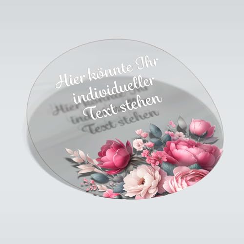 FOTOFOL transparente Aufkleber - Personalisierte Aufkleber mit Wunschtext - 4,5 cm Runde Aufkleber Etiketten für Geschenk, Hochzeit, Taufe, Produkt, Geburtstag (Style 3) von FOTOFOL