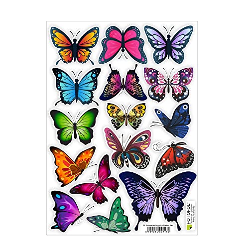 Schmetterlinge Aufkleber Set - Wandsticker - Wandtattoo, Aufkleber selbstklebend zum Basteln, Dekorieren und Verzieren - für Hochzeit Einladungen, Geburtstagskarte von FOTOFOL