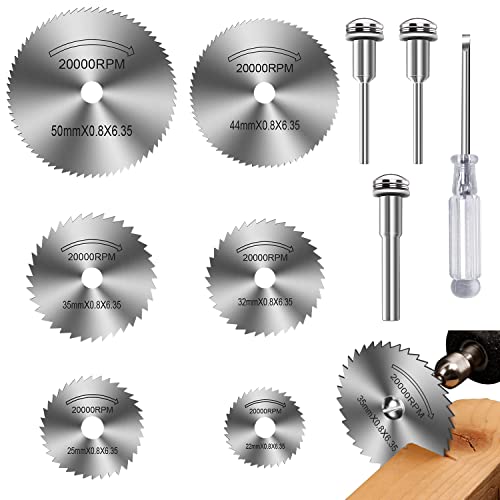 HSS Kreissägeblätter für Dremel Multifunktionswerkzeuge, 6 Stück Kreissägeblätter Set mit Schraubendreher zum Schneiden von Holz, Kunststoff und Metall HSS Kreissägeblätter für Dremel Multifunktionswerkzeuge, 6 Stück Kreissägeblätter Set mit Schraubendreher zum Schneiden von Holz, Kunststoff und Metall von FOTYBEI