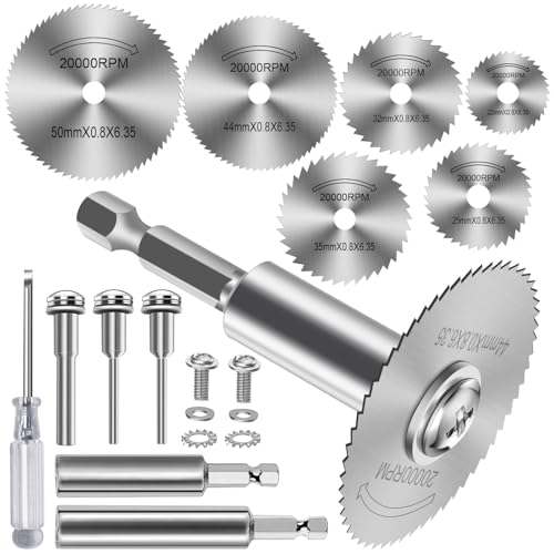 Sägeblatt Kreissägeblatt Set, 1/4" Sechskantschaft HSS Kreissägeblätter für Bohrmaschine, Mini Kreissägeblatt für Holz Kunststoff Metall - 12 Stück Sägeblatt Kreissägeblatt Set, 1/4" Sechskantschaft HSS Kreissägeblätter für Bohrmaschine, Mini Kreissägeblatt für Holz Kunststoff Metall - 12 Stück von FOTYBEI