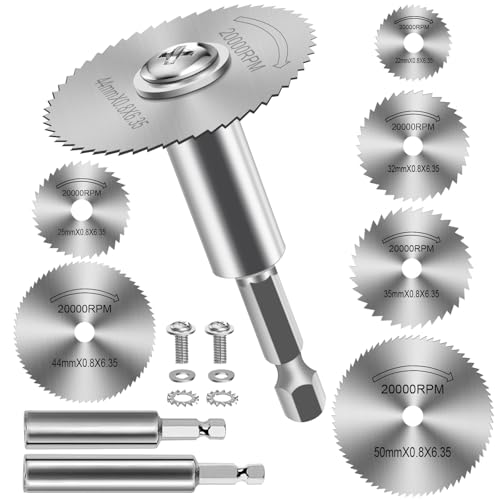 Sägeblatt Kreissägeblatt Set, 1/4" Sechskantschaft HSS Kreissägeblätter für Bohrmaschine, Mini Kreissägeblatt für Holz Kunststoff Metall - 8 Stück Sägeblatt Kreissägeblatt Set, 1/4" Sechskantschaft HSS Kreissägeblätter für Bohrmaschine, Mini Kreissägeblatt für Holz Kunststoff Metall - 8 Stück von FOTYBEI