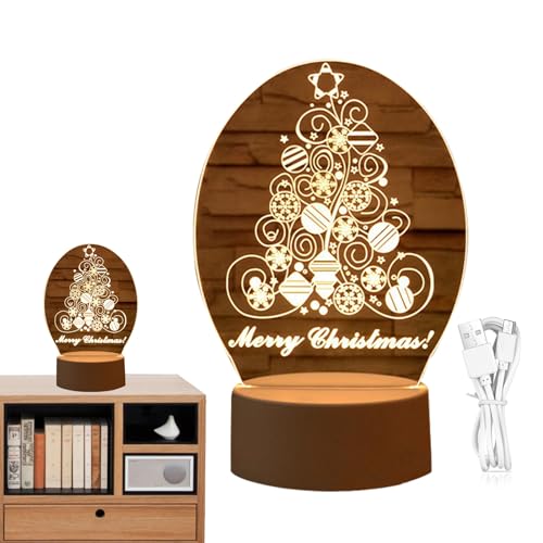 FOUNCY Weihnachtslampe aus Acryl, 3D-Lampe mit Weihnachtsdekoration - Nachtlicht für Weihnachten aus Acryl, Weihnachtsgeschenke für Geburtstag, Hochzeit, Party, Weihnachtsdekoration FOUNCY Weihnachtslampe aus Acryl, 3D-Lampe mit Weihnachtsdekoration - Nachtlicht für Weihnachten aus Acryl, Weihnachtsgeschenke für Geburtstag, Hochzeit, Party, Weihnachtsdekoration von FOUNCY