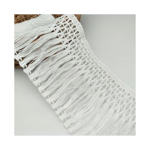 10 cm beige weiße Baumwollfadenstreifen Fransen Spitzenbesatz DIY Kleidung Zubehör Quaste Kleidung Kissen Heimdekoration (Beige) von FOVAOK