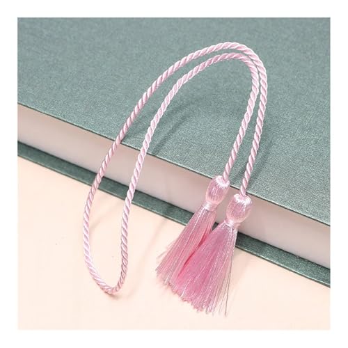 5 Stück/Packung 54 cm Farbe Polyester Eisseide lange Quastenborte DIY Handwerk Vorhänge zum Aufhängen von Seil, Fransenborte Ornamente, Kleidungszubehör (rosa Quaste) von FOVAOK