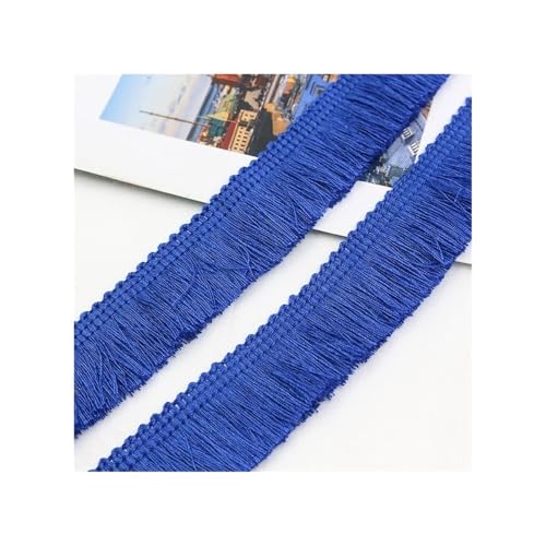 5 m dicke Quasten-Verzierungen, Polyester, 2,5 cm breit, für Vorhänge, Kissen, Ohrringe, Taschen, Kleidung, dekorative Fransen (Königsblau) von FOVAOK