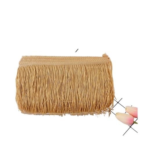 Fransenborte aus Seide, 15 cm, Quaste, Spitze für Latein-Tanzkleid, Nähvorhang, 9 m (Gold) von FOVAOK
