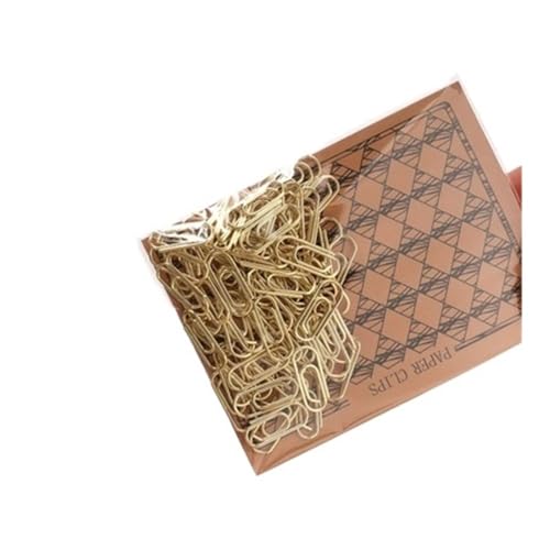 Mini-Herz-Clips, goldfarben, rotgoldfarben, Lesezeichen, Bürozubehör, Büroklammern, Patchwork-Clips (Gold ohne Herz), 50 Stück von FOVAOK
