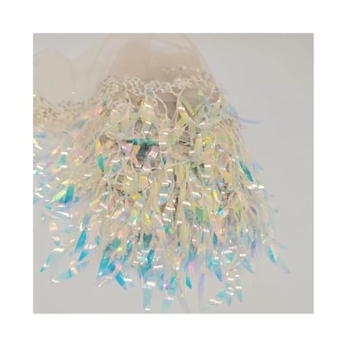 Pailletten-Quaste, Netzstoff, Spitzenbesatz, Dekoration, Kleid, Fransen, Quasten, Stoff, DIY, Hochzeitskleid, Kleidung, Nähen, Basteln, Zubehör, 18 cm, Beige, 4,5 m Pailletten-Quaste, Netzstoff, Spitzenbesatz, Dekoration, Kleid, Fransen, Quasten, Stoff, DIY, Hochzeitskleid, Kleidung, Nähen, Basteln, Zubehör, 18 cm, Beige, 4,5 m von FOVAOK