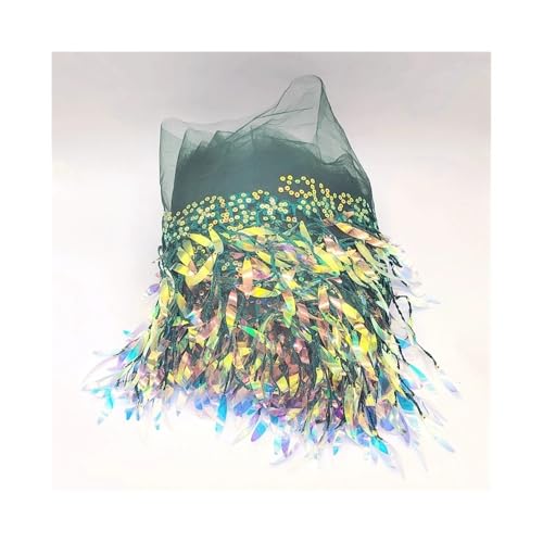Pailletten-Quaste, Netzstoff, Spitzenbesatz, Dekoration, Kleid, Fransen, Quasten, Stoff, DIY, Hochzeitskleid, Kleidung, Nähen, Basteln, Zubehör, 18 cm, Grün, 4,5 m Pailletten-Quaste, Netzstoff, Spitzenbesatz, Dekoration, Kleid, Fransen, Quasten, Stoff, DIY, Hochzeitskleid, Kleidung, Nähen, Basteln, Zubehör, 18 cm, Grün, 4,5 m von FOVAOK