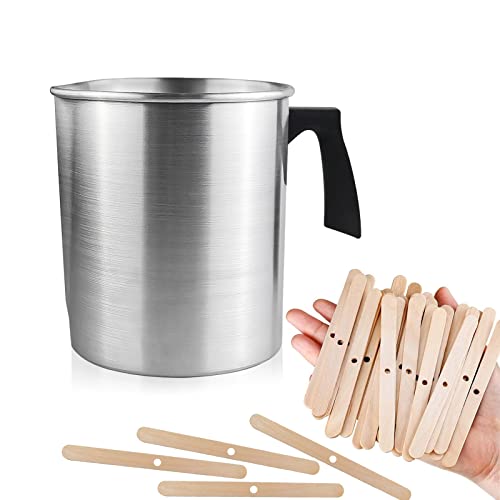 FOVNOT Schmelztopf 1,2L Wachs Tasse Tropfenfrei Gießen Krug Kerze Herstellung Topf Hitzebeständig Handhaben Kerze Schmelzen Topf Wachs Schmelzen Tasse mit 50 Stck Hölzern Kerze Docht Halter FOVNOT Schmelztopf 1,2L Wachs Tasse Tropfenfrei Gießen Krug Kerze Herstellung Topf Hitzebeständig Handhaben Kerze Schmelzen Topf Wachs Schmelzen Tasse mit 50 Stck Hölzern Kerze Docht Halter von FOVNOT