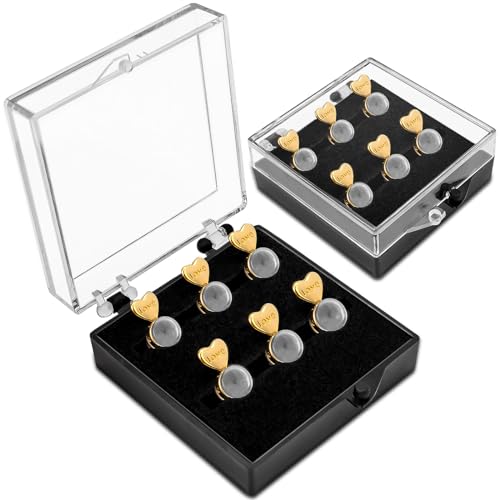 FOWSRHRG Ohrring-Verschlüsse für hängende Ohren, Silikon-Ohrring-Verschlüsse, Ersatz mit Box, herzförmige Ohrring-Verschlüsse für Ohrstecker und schwere Ohrringe, goldfarben, 6 Stück von FOWSRHRG
