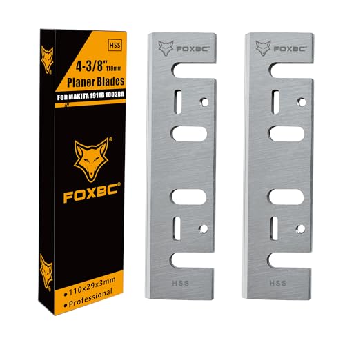 FOXBC 4-3/8 Zoll Hochgeschwindigkeitsstahlhobelmesser für Makita 1911B, 1912B, 1002BA, 1003BA - 2 Stück FOXBC 4-3/8 Zoll Hochgeschwindigkeitsstahlhobelmesser für Makita 1911B, 1912B, 1002BA, 1003BA - 2 Stück von FOXBC