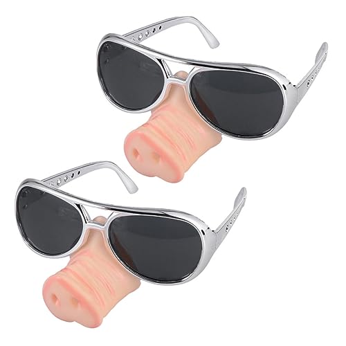 2st Lustige Brille Kostüme Seltsam Clown-Brille Halloween-Brille Alberne Sonnenbrille Für Erwachsene Schweine Lustige Sonnenbrille Für Erwachsene Steampunk-Sonnenbrille Spaß Silver FOYTOKI 2st Lustige Brille Kostüme Seltsam Clown-Brille Halloween-Brille Alberne Sonnenbrille Für Erwachsene Schweine Lustige Sonnenbrille Für Erwachsene Steampunk-Sonnenbrille Spaß Silver FOYTOKI von FOYTOKI