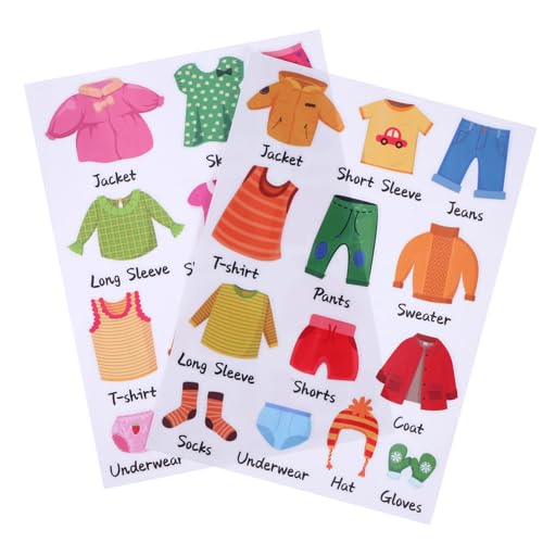 FOYTOKI 1 Blatt Kleidung Aufkleber mit Abnehmbaren für Klassifizierung von Kleidung für Organisation von Kinderbekleidung und Schuhen Schränke und Aufbewahrungssysteme von FOYTOKI