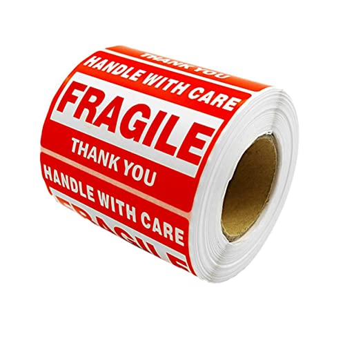 FOYTOKI 1 Rolle Fragile Aufkleber Selbstklebende für Verpackungen Vorsicht Zerbrechlich Handle With Care Labels für Versand von FOYTOKI
