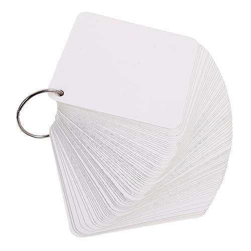 FOYTOKI 1 Satz leere Karte memo karten pokerkarten lernkarteikarten Merkkarten Mini-Lernkarten mit Ringen leere Spielkarten vorgelochte Notizkarten Notizbuch für den Haushalt Papier Weiß von FOYTOKI