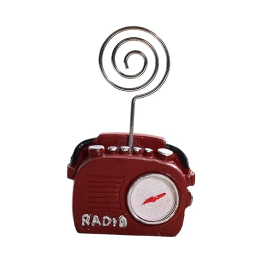 FOYTOKI 1 Stück Retro Telefon Radio Form Memo Halter Vintage Foto Clip für Desktop Robuste Basis für Notizen und Karten Rote Ausführung von FOYTOKI