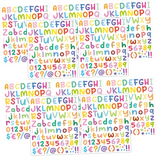 FOYTOKI 10 Bögen Alphabet Aufkleber Farbige Aufkleber Mit Kleinen Buchstaben Und Zahlen Etiketten Mit Kleinbuchstaben Buchstabenaufkleber Für Hausnummernaufkleber Für Fenster von FOYTOKI