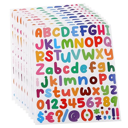FOYTOKI 10 Bögen Bunte Zahlen Und Buchstabenaufkleber Pastell Aufkleber Scrapbooking Buchstabendekor Schaumstoff Buchstabenaufkleber Zahlenaufkleber Großes Alphabet Briefkasten von FOYTOKI