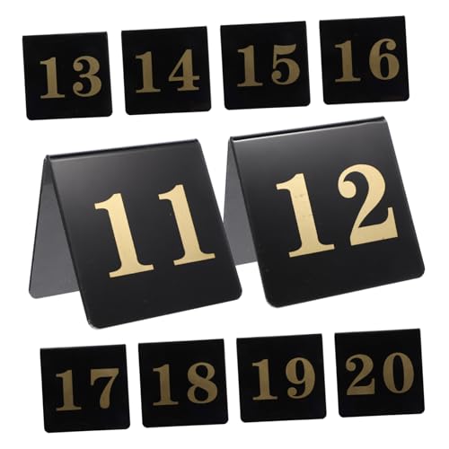 FOYTOKI 10 Stück Förmige Tischnummern für Hochzeiten und Veranstaltungen Doppelseitige Tischschilder Tischdekoration Wiederverwendbar und Bruchsicher für und Feiern von FOYTOKI