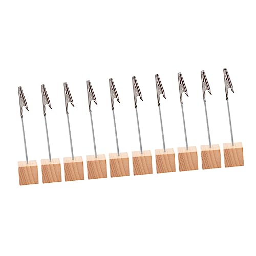 FOYTOKI 10 Stück Retro Holz Memo Clips Kreative Tischkartenhalter für Fotos Visitenkarten und Notizen Robuste Holz und Eisenmaterialien für Büro Hochzeit und Zuhause von FOYTOKI
