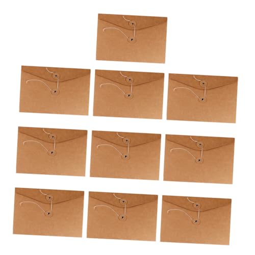 FOYTOKI 10 Stück Teiliges Dokumententaschen aus Braunem Kraftpapier mit Schnurverschluss Robuste und Praktische Papier Mappe für Büro Schule und Zuhause zur Sicheren Aufbewahrung und von FOYTOKI