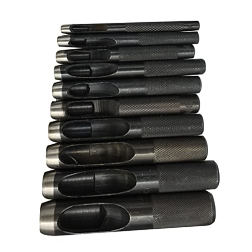 FOYTOKI 10 Stück Teiliges Runde Hohlstanzer Kohlenstoffstahl für Lederhandwerk Präzise Stanzwerkzeuge für Gürtel Uhrenarmbänder und von FOYTOKI