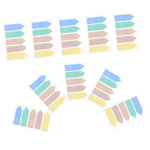 FOYTOKI 10Sätze Selbstklebende Index Tabs Seitenmarkierungen für Lese Highlight Streifen Wiederverwendbar Praktische Klebestreifen für Zuhause und Büro Bunten von FOYTOKI