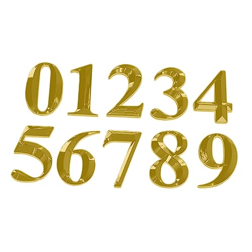 FOYTOKI 10Stücke Hausnummernschild Goldene für Tür und Wand Selbstklebend Individuell Anpassbar für Hotel und Wohngebäude von FOYTOKI