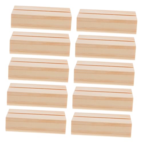 FOYTOKI 10pcs Hölzerne Schreibtischkartenhalter 3mm Schlitzfotohalter Für Tische Schilderhalter Holzbilderhalter Für Tische Name Kartenhalter Für Tische von FOYTOKI