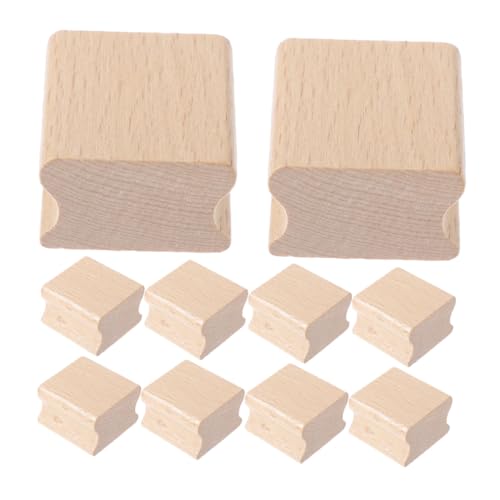 FOYTOKI 12 Stück Leere Gerillte Holzstempelblöcke Für Diy-bastelprojekte, Handgeschnitzte Holzstempelrohlinge Für Scrapbooking, Stempelherstellung von FOYTOKI