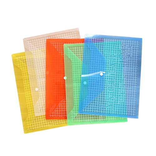 FOYTOKI 12 Stück Teiliges Dokumentenmappe Transparent PP Wasserfest Reißfest mit Druckknopf für Büro Schule und Zuhause Leichter Organizer für Dokumente und Schreibwaren Zufällige Farbe von FOYTOKI