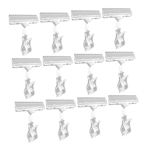 FOYTOKI 12Stücke Einzelhandelsschild Clips aus Drehbare Preisschild Halter für Vielseitige Anwendungen im Geschäft für Werbung und Preisauszeichnungen von FOYTOKI