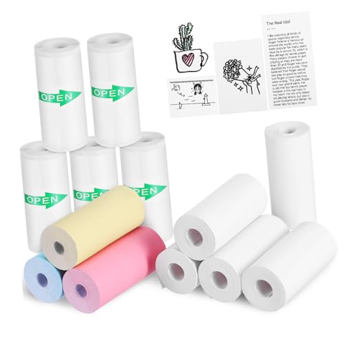 FOYTOKI 13Rollen Thermopapier Klebeband Druckerpapier Schmücklos und Farbige Varianten Selbstklebendes Etikettenpapier für Mini Drucker und Fotodrucker Sofortdruck FOYTOKI 13Rollen Thermopapier Klebeband Druckerpapier Schmücklos und Farbige Varianten Selbstklebendes Etikettenpapier für Mini Drucker und Fotodrucker Sofortdruck von FOYTOKI