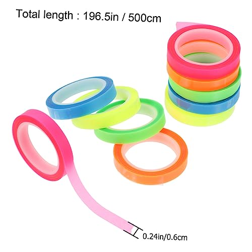FOYTOKI 15 Rollen Fluoreszierendes Markierungsband Wasserfest Transparente Klebestreifen Multifunktionale Haftnotizen in Leuchtenden Farben für Schüler Lehrer und Leseförderung FOYTOKI 15 Rollen Fluoreszierendes Markierungsband Wasserfest Transparente Klebestreifen Multifunktionale Haftnotizen in Leuchtenden Farben für Schüler Lehrer und Leseförderung von FOYTOKI