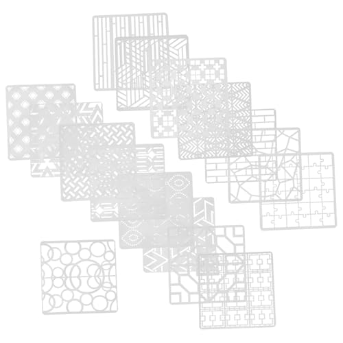 FOYTOKI 16 Stck. Wiederverwendbare Geometrische Schablonen für Malerei Teiliges Robustem Kunststoff für Diy Bastelprojekte für Wandgestaltung und Dekoration von FOYTOKI