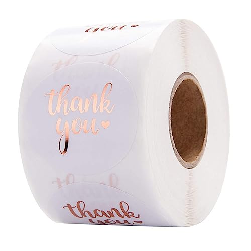 FOYTOKI 1Rolle Danke Aufkleber Dekorative Aufkleber für Hochzeiten Umschläge Karten und Party Dekorationen Selbstklebend und Einfach zu Verwenden von FOYTOKI