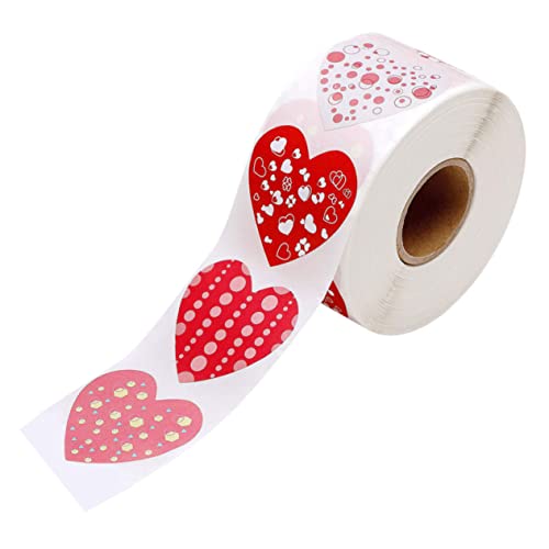 FOYTOKI 1Rolle Herzförmige Selbstklebende Aufkleber DIY Versiegelungsetiketten für Hochzeit Valentinstag Scrapbooking Dekorative Sticker Leuchtenden von FOYTOKI