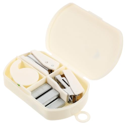 FOYTOKI 1Satz Hefter mit Klebebandspender Multifunktionales Scrapbooking Werkzeugset und Tragbar für DIY Bastelprojekte Heftklammern und Puncher für Büro von FOYTOKI