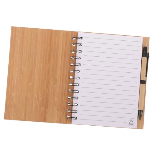 FOYTOKI 1Satz Tragbares Notizbuch mit Bambusdeckel Spiralnotizbuch für Komfortable Planung und Notizen für Schule Büro oder für Freunde und Familie von FOYTOKI