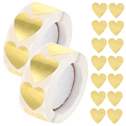 FOYTOKI 2 Rollen Goldene Herzförmige Selbstklebende Versiegelungsaufkleber mit Je Multifunktionale und Verpackungssticker für Haushalt Büro und Partydekoration FOYTOKI 2 Rollen Goldene Herzförmige Selbstklebende Versiegelungsaufkleber mit Je Multifunktionale und Verpackungssticker für Haushalt Büro und Partydekoration von FOYTOKI