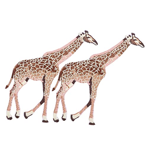 FOYTOKI Aufkleber 2 Stück Banner-Cartoon-Aufkleber Zum Aufbügeln Für Kleidung Giraffen-Dekor Zoa Niedliche Aufnäher Zum Aufbügeln Stoffaufkleber Für Kleidung Kleidungsflicken Aufnäher von FOYTOKI