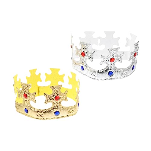 FOYTOKI 2 Stück Erwachsenen Teilig Gold Silber Weiche Krone für Party Rollenspiel Dekoration Bequemes Tiara Kopfschmuck für Geburtstagsfeier und Kostüm FOYTOKI 2 Stück Erwachsenen Teilig Gold Silber Weiche Krone für Party Rollenspiel Dekoration Bequemes Tiara Kopfschmuck für Geburtstagsfeier und Kostüm von FOYTOKI